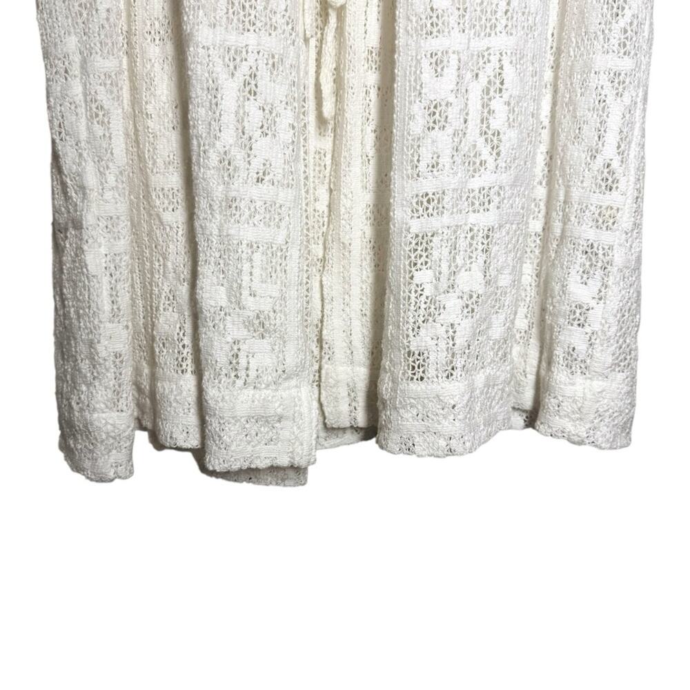 Ajaie Alaie Cream White Crochet Lace Tie Front Candor Dress - Medium - Picture 10 of 12